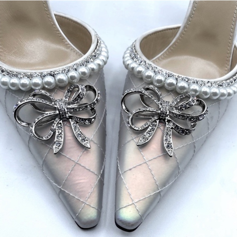 NWOT Mach & Mach Bow of Elizabeth heels. Size 38.5 - Picture 4 of 10